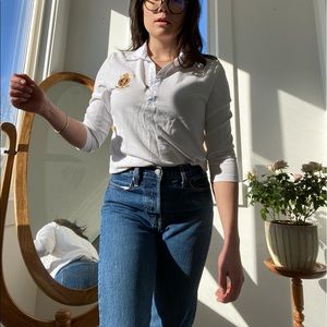 VINTAGE Ralph Lauren activewear collared blouse